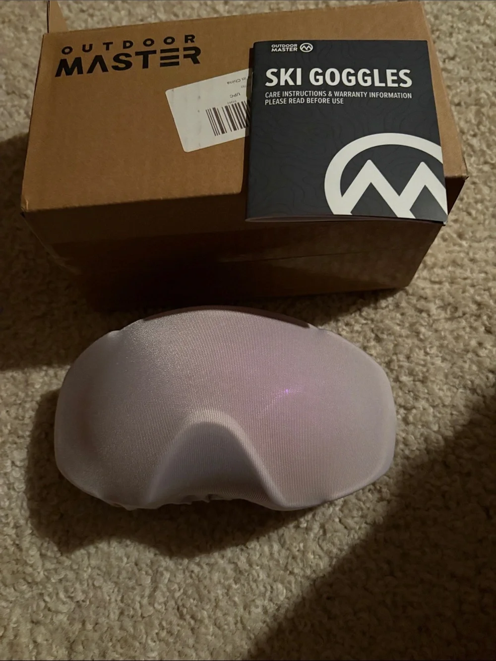 Outdoor Master White Ski Goggles with Purple Mirrored Lens